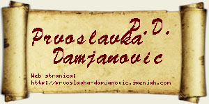 Prvoslavka Damjanović vizit kartica